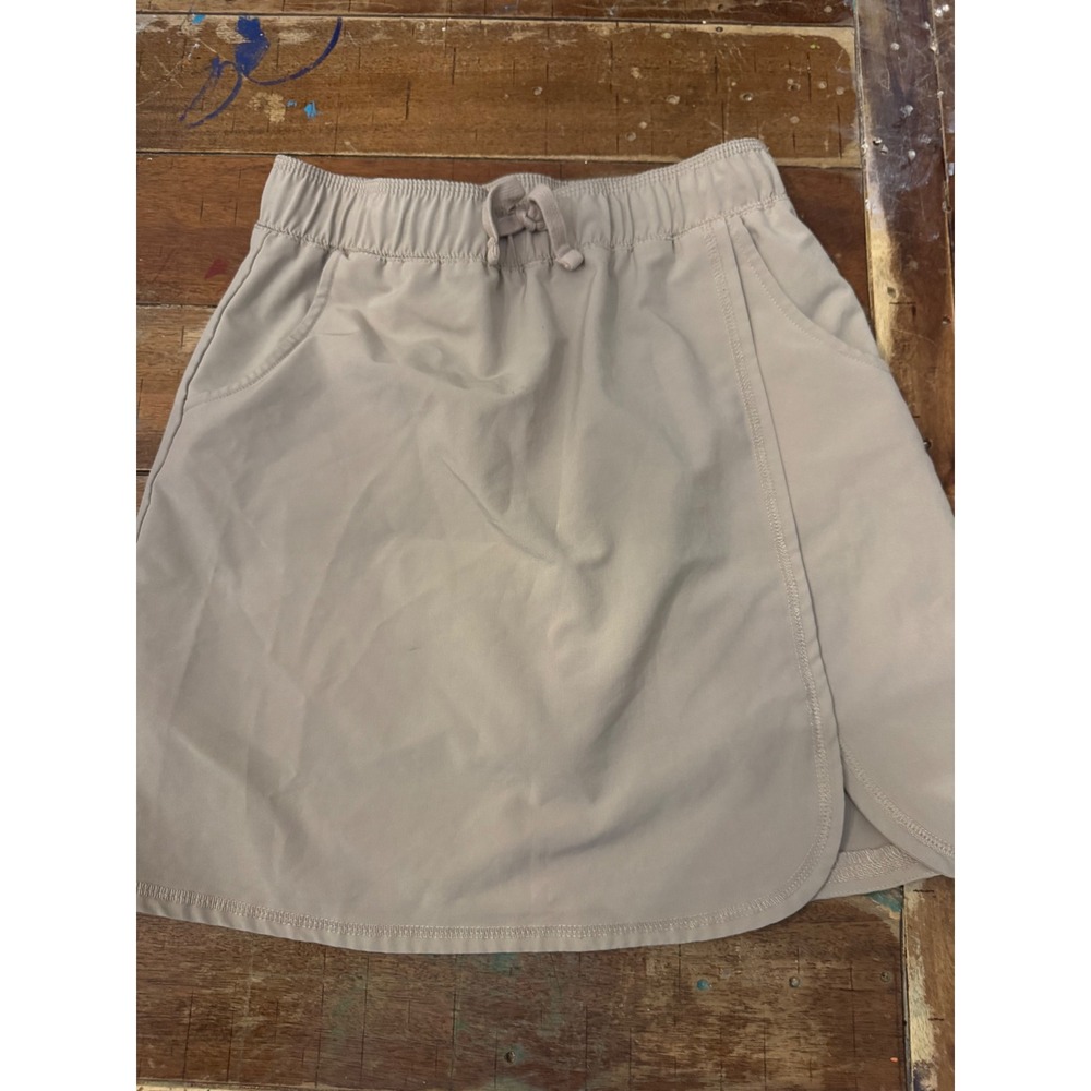 Nautica School Uniform Girls Khaki Skort Size 12 Tan Elastic Waist Pockets